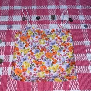 Floral mesh top
